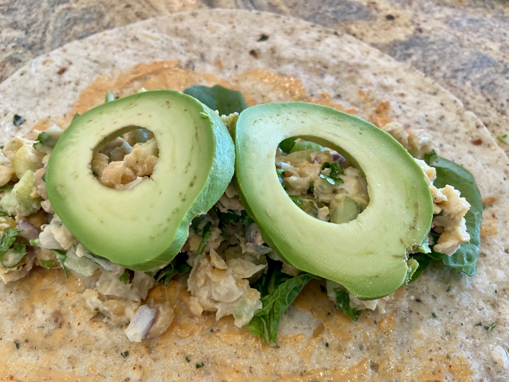 chickpea wrap with avocado