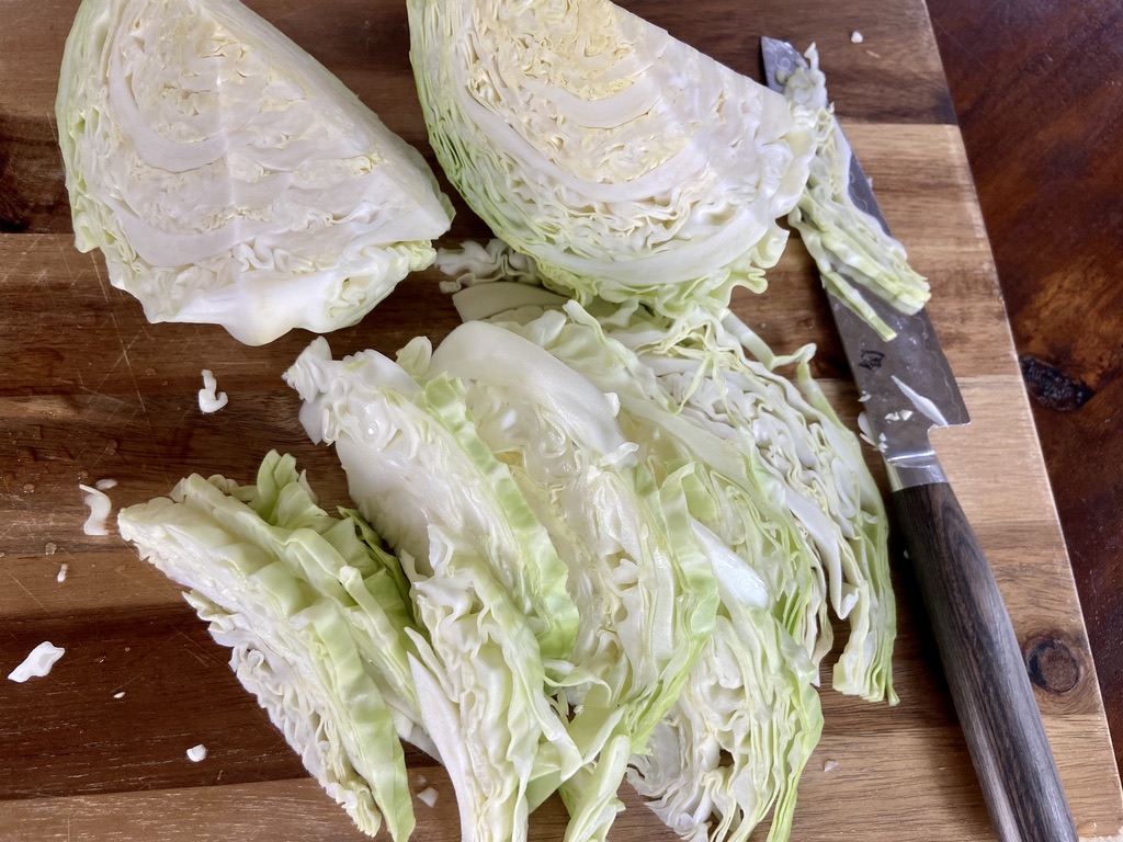 sliced cabbage for sauerkraut