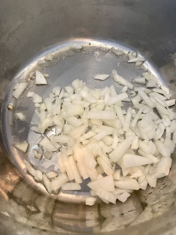 onion and garlic cooking