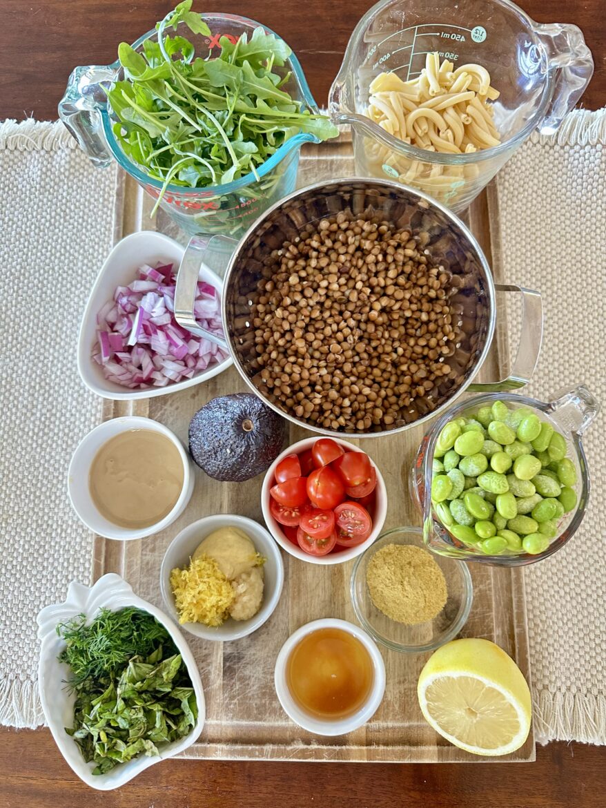 Lentil pasta ingredients