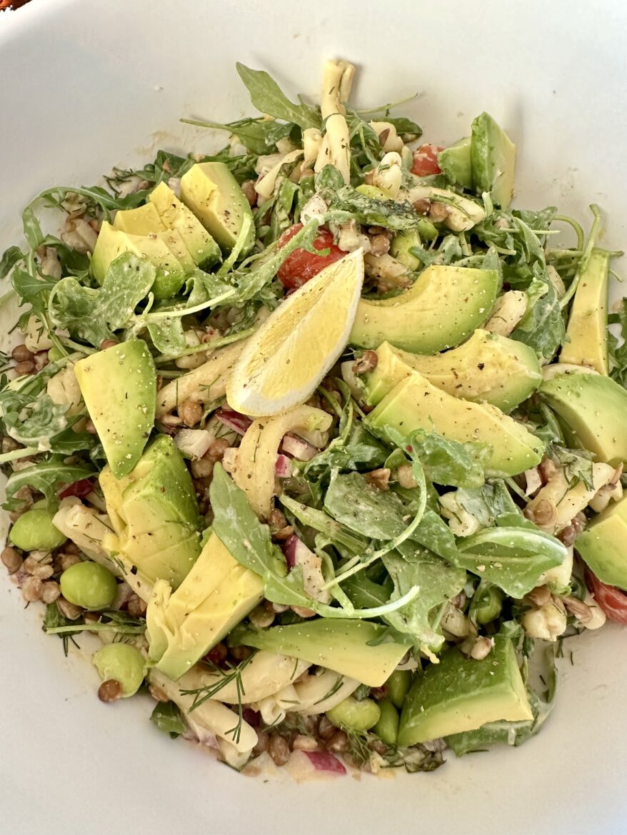 Lentil and edamame pasta